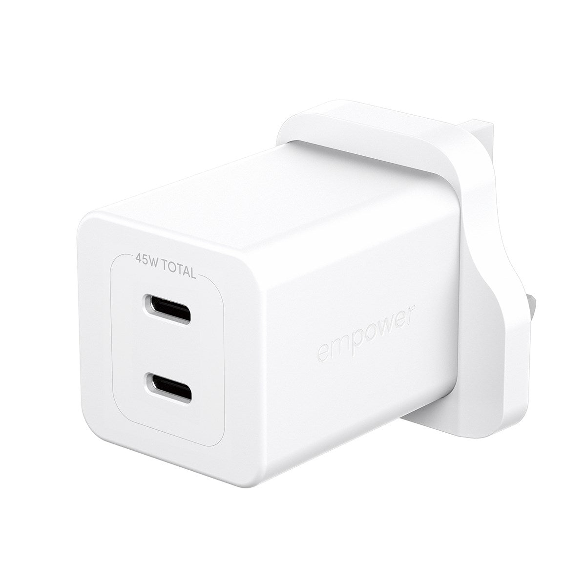 empower™ by PanzerGlass® Turbo 45W Charger incl. 2 x USB-C | UK Plug | Silver White